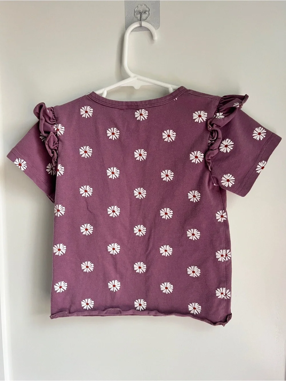 Girls' Mauve Daisy Ruffle Sleeve Tee